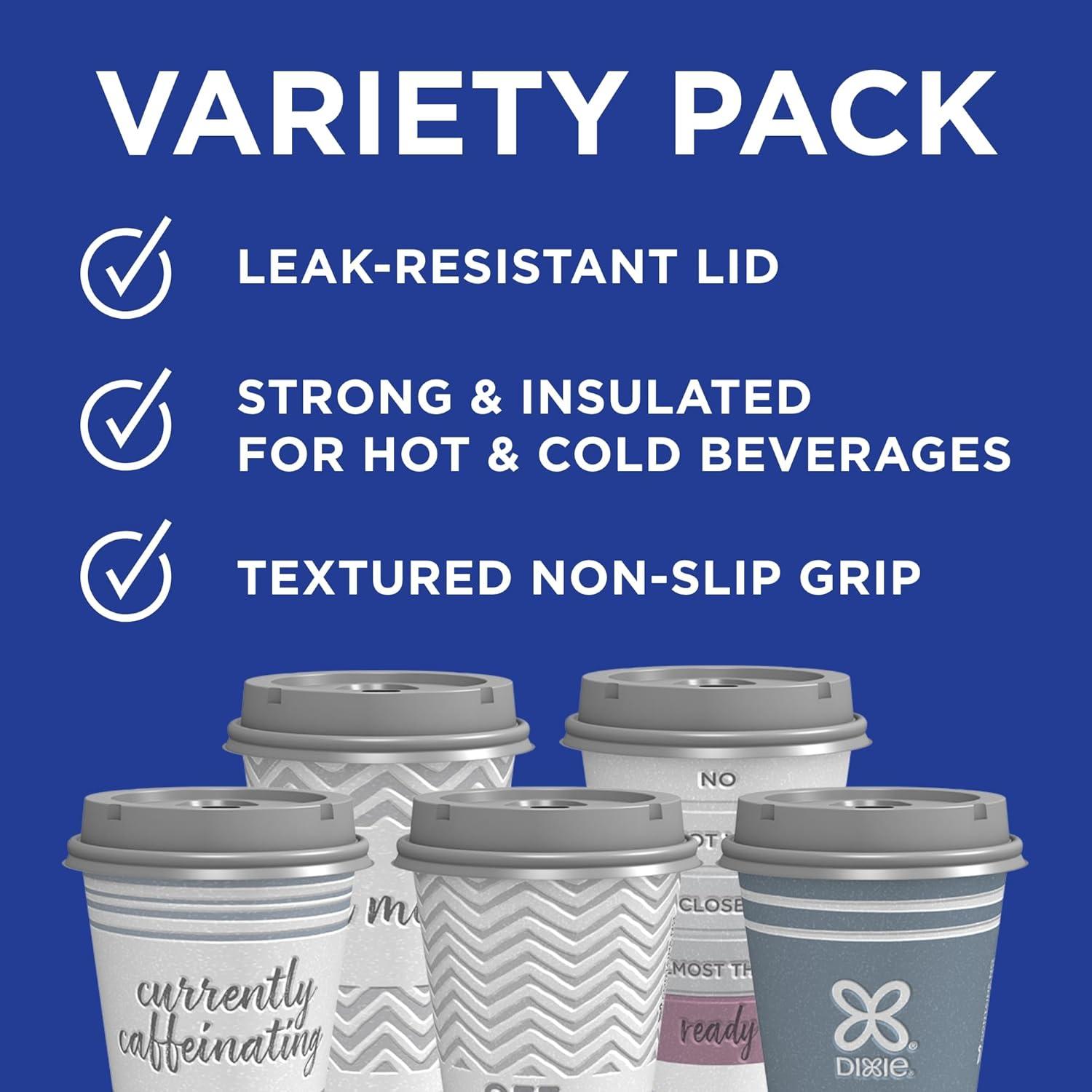 image:imageDixie To Go Paper Coffee Cups With Lids 12 oz 66 ct Disposable Insulated Paper Cups for OnTheGo Hot or Cold Beverages12 Ounces 14 Count Pack of 2