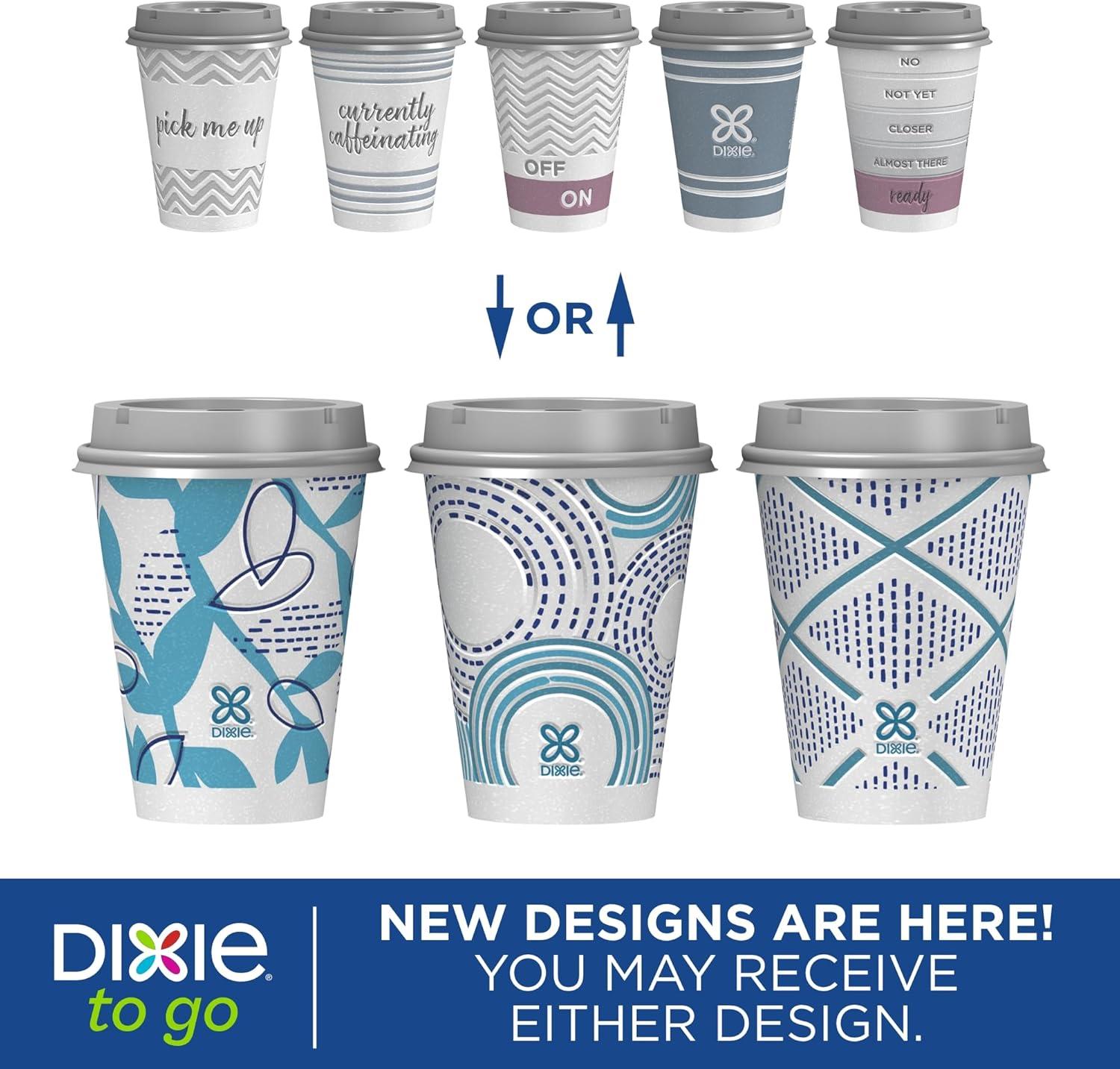 image:imageDixie To Go Paper Coffee Cups With Lids 12 oz 66 ct Disposable Insulated Paper Cups for OnTheGo Hot or Cold Beverages12 Ounces 14 Count