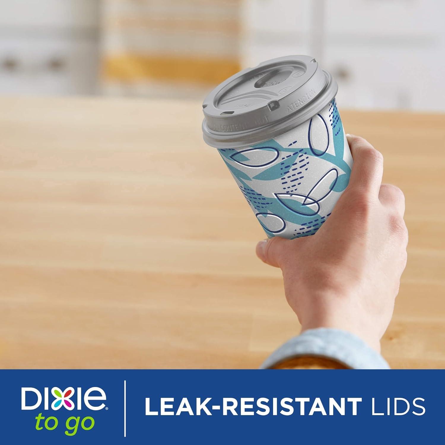 image:imageDixie To Go Paper Coffee Cups With Lids 12 oz 66 ct Disposable Insulated Paper Cups for OnTheGo Hot or Cold Beverages12 Ounces 156 Count