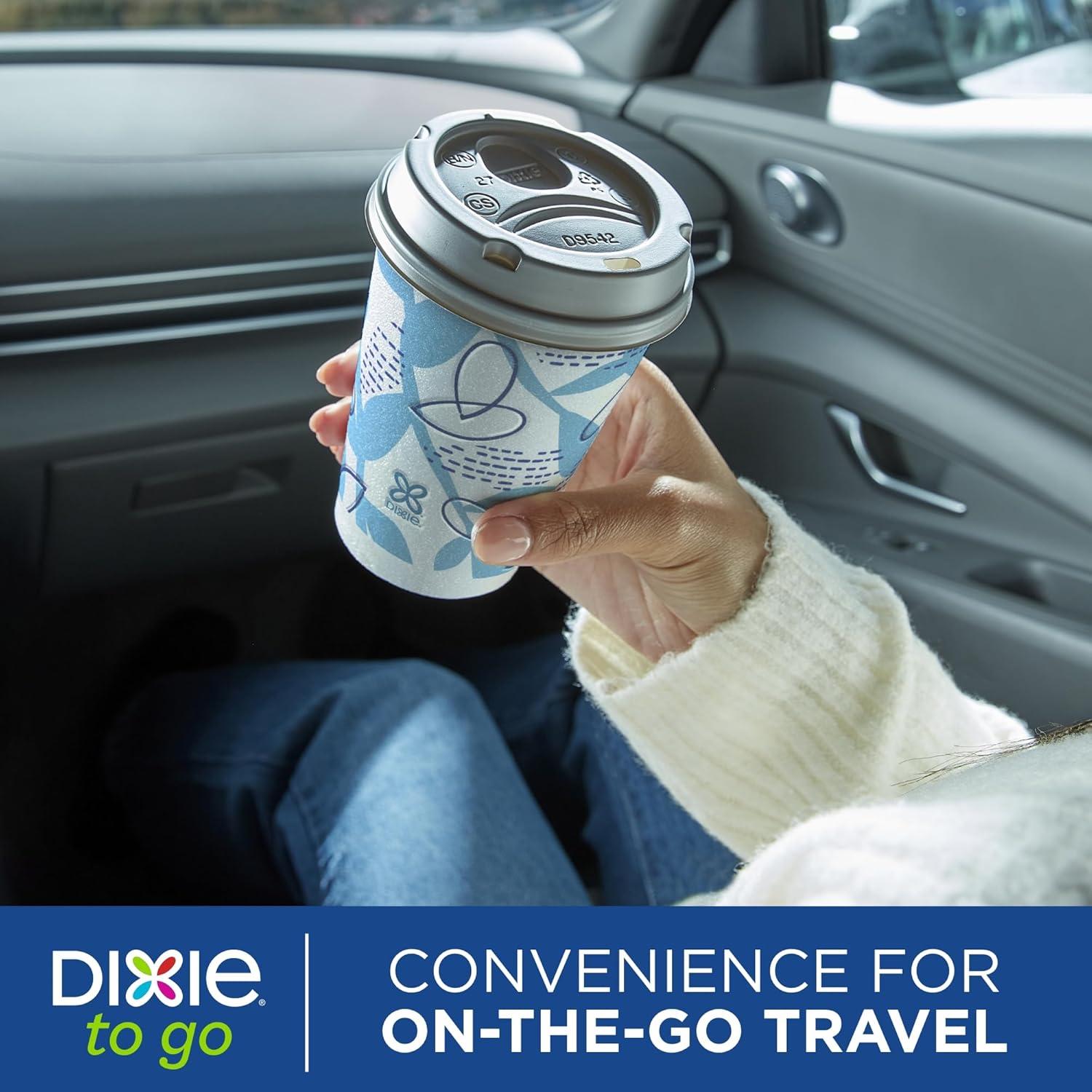 image:imageDixie To Go Paper Coffee Cups With Lids 12 oz 66 ct Disposable Insulated Paper Cups for OnTheGo Hot or Cold Beverages12 Ounces
