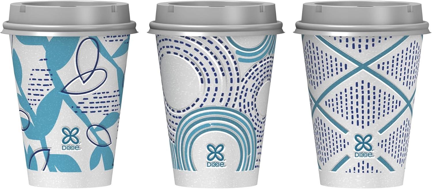 image:imageDixie To Go Paper Coffee Cups With Lids 12 oz 66 ct Disposable Insulated Paper Cups for OnTheGo Hot or Cold Beverages12 Ounces
