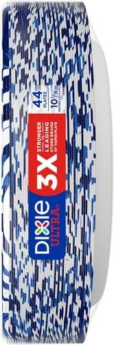 image:imageDixie Ultra Large Paper Plates 10 Inch 43 Count Pack of 4 3X Stronger Heavy Duty MicrowaveSafe SoakProof Cut Resistant Disposable Plates for Heavy Messy Meals44 Count Pack of 8