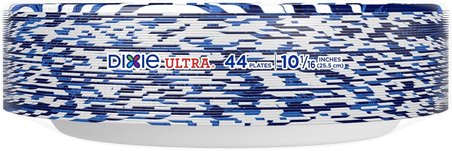 image:imageDixie Ultra Large Paper Plates 10 Inch 43 Count Pack of 4 3X Stronger Heavy Duty MicrowaveSafe SoakProof Cut Resistant Disposable Plates for Heavy Messy Meals44 Count Pack of 1