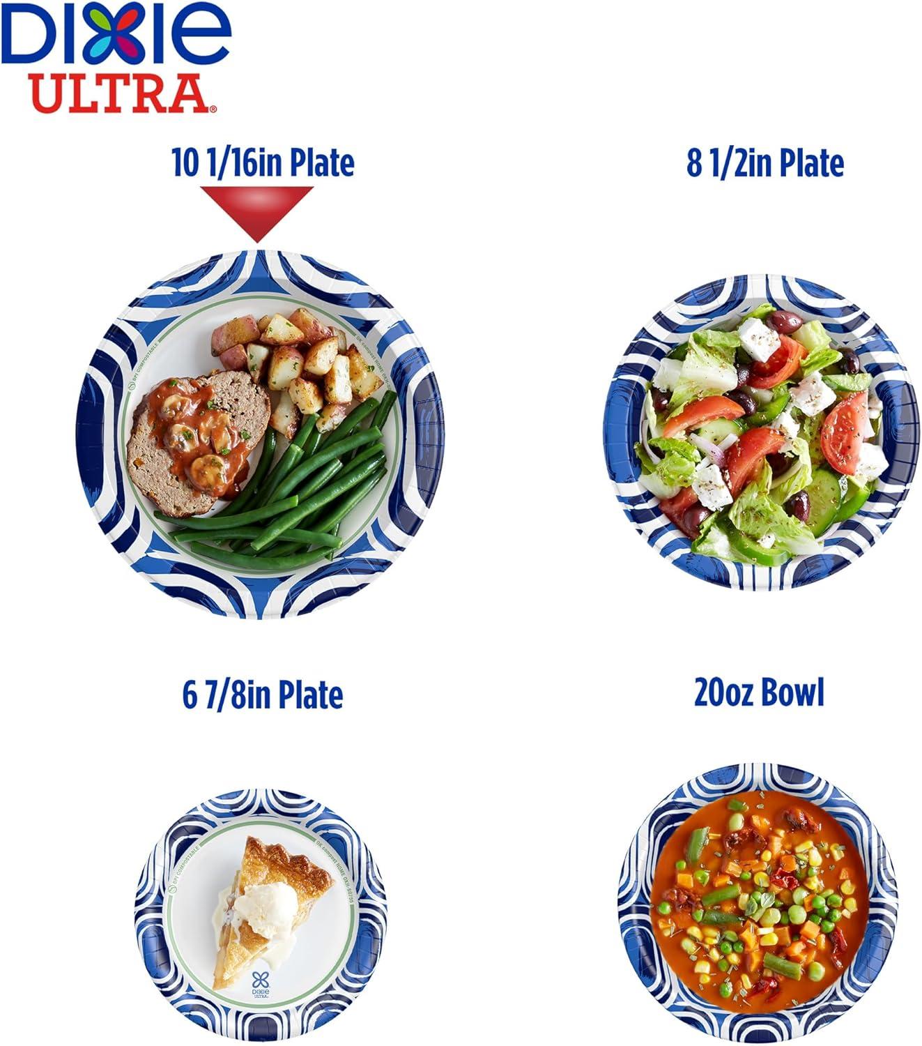 image:imageDixie Ultra Large Paper Plates 10 Inch 43 Count Pack of 4 3X Stronger Heavy Duty MicrowaveSafe SoakProof Cut Resistant Disposable Plates for Heavy Messy Meals100 Count Pack of 4