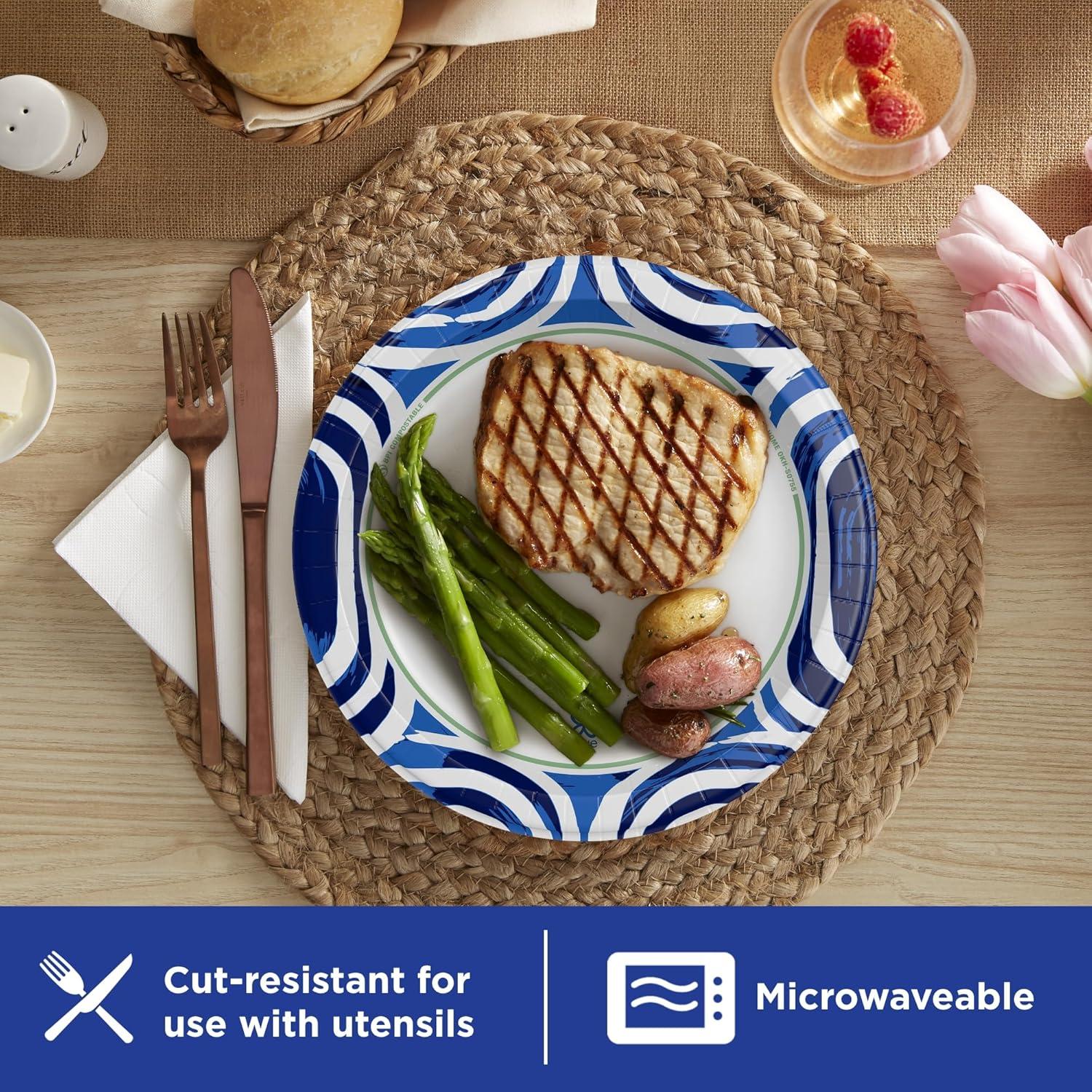 image:imageDixie Ultra Large Paper Plates 10 Inch 43 Count Pack of 4 3X Stronger Heavy Duty MicrowaveSafe SoakProof Cut Resistant Disposable Plates for Heavy Messy Meals100 Count Pack of 3
