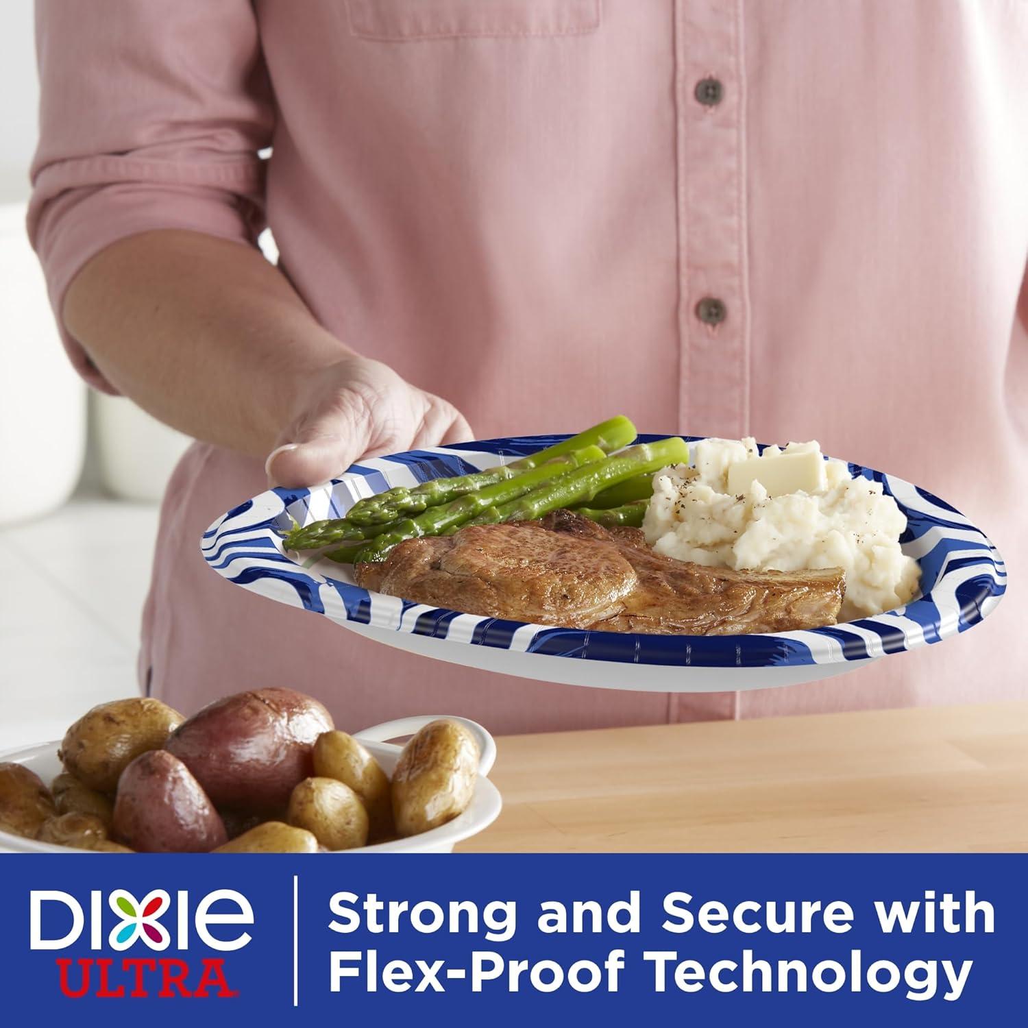 image:imageDixie Ultra Large Paper Plates 10 Inch 43 Count Pack of 4 3X Stronger Heavy Duty MicrowaveSafe SoakProof Cut Resistant Disposable Plates for Heavy Messy Meals100 Count Pack of 4