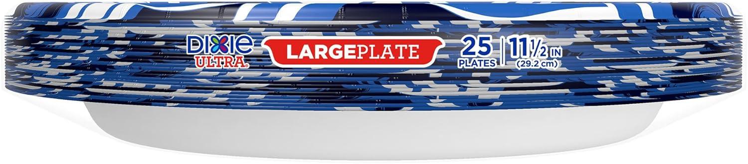 image:imageDixie Ultra Large Paper Plates 11 Inch 25 Count 3X Stronger Heavy Duty MicrowaveSafe SoakProof Cut Resistant Great for Heavy Messy MealsExtra Large Pack of 1