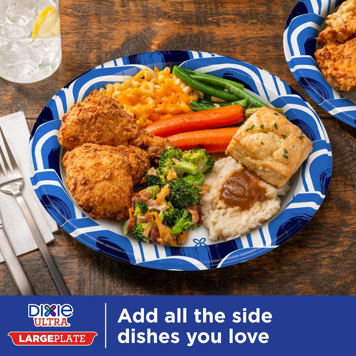 image:imageDixie Ultra Large Paper Plates 11 Inch 25 Count 3X Stronger Heavy Duty MicrowaveSafe SoakProof Cut Resistant Great for Heavy Messy MealsExtra Large Pack of 1