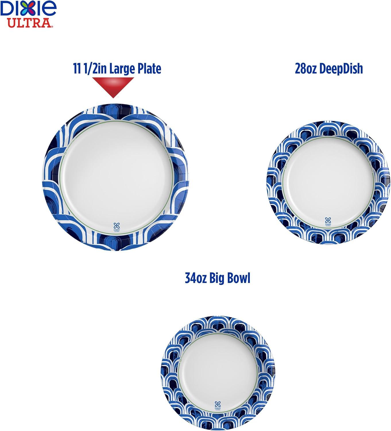 image:imageDixie Ultra Large Paper Plates 11 Inch 25 Count 3X Stronger Heavy Duty MicrowaveSafe SoakProof Cut Resistant Great for Heavy Messy MealsExtra Large Pack of 4