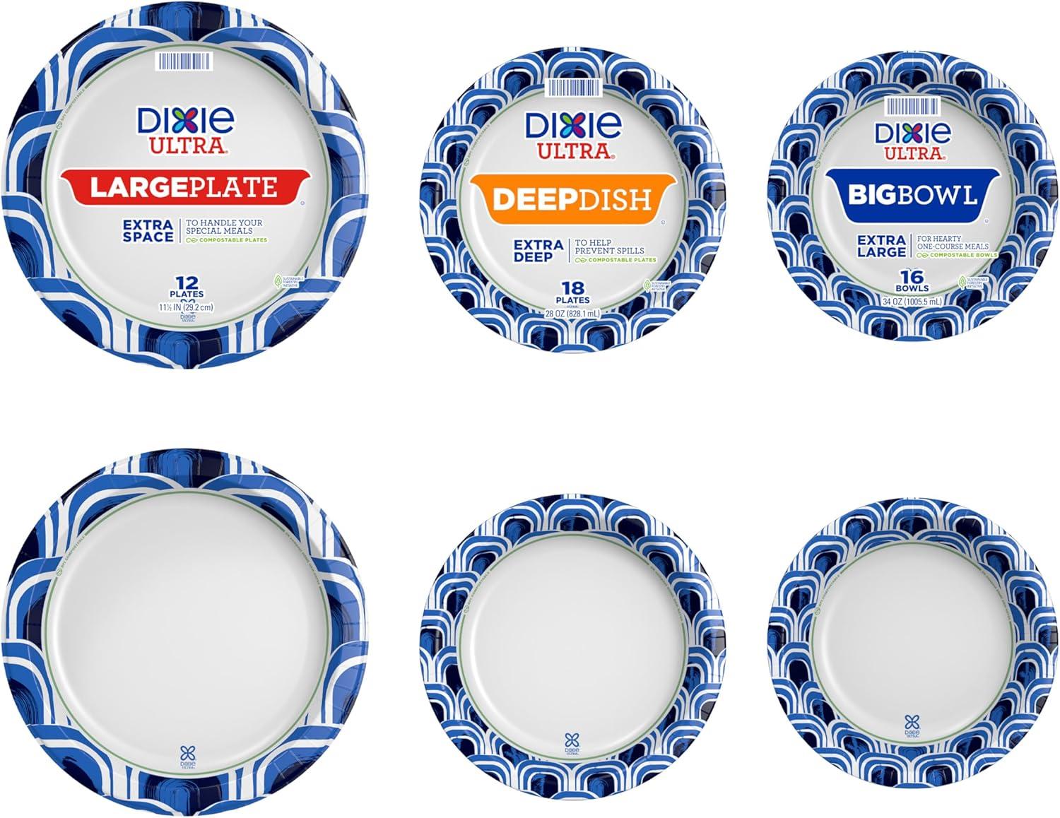 image:imageDixie Ultra Large Paper Plates 11 Inch 25 Count 3X Stronger Heavy Duty MicrowaveSafe SoakProof Cut Resistant Great for Heavy Messy MealsExtra Large Pack of 4