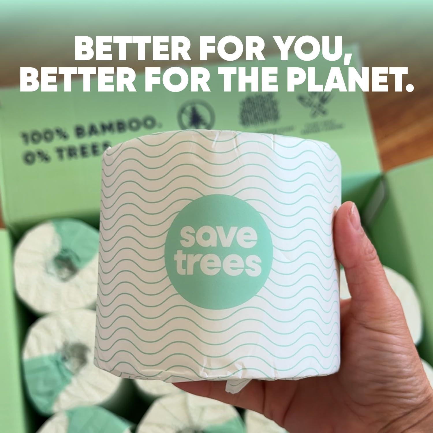 image:imageSave Trees Bamboo Toilet Paper 24 Rolls Of Septic Safe Organic Toilet Paper 3ply 300 Sheets Per Roll PFAs Free FSC Certified Plastic amp Chemical Free For Home Boat amp RV Use12