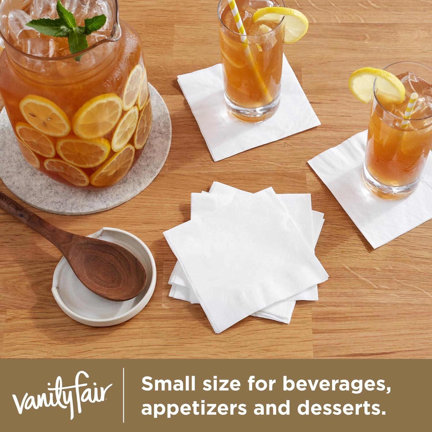 image:imageVanity Fair Entertain Beverage Paper Napkins White 2Ply 40 Count 49 x 49 Disposable Napkins for Entertaining40 Count Pack of 1