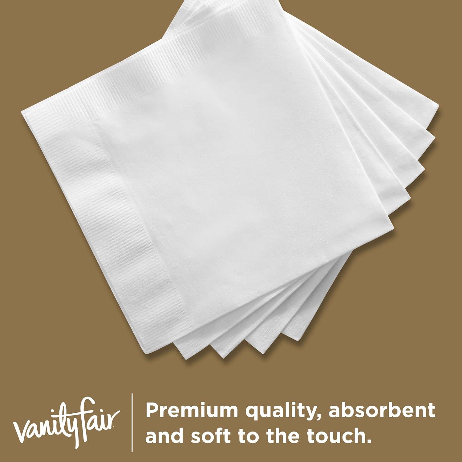 image:imageVanity Fair Entertain Beverage Paper Napkins White 2Ply 40 Count 49 x 49 Disposable Napkins for Entertaining40 Count Pack of 1