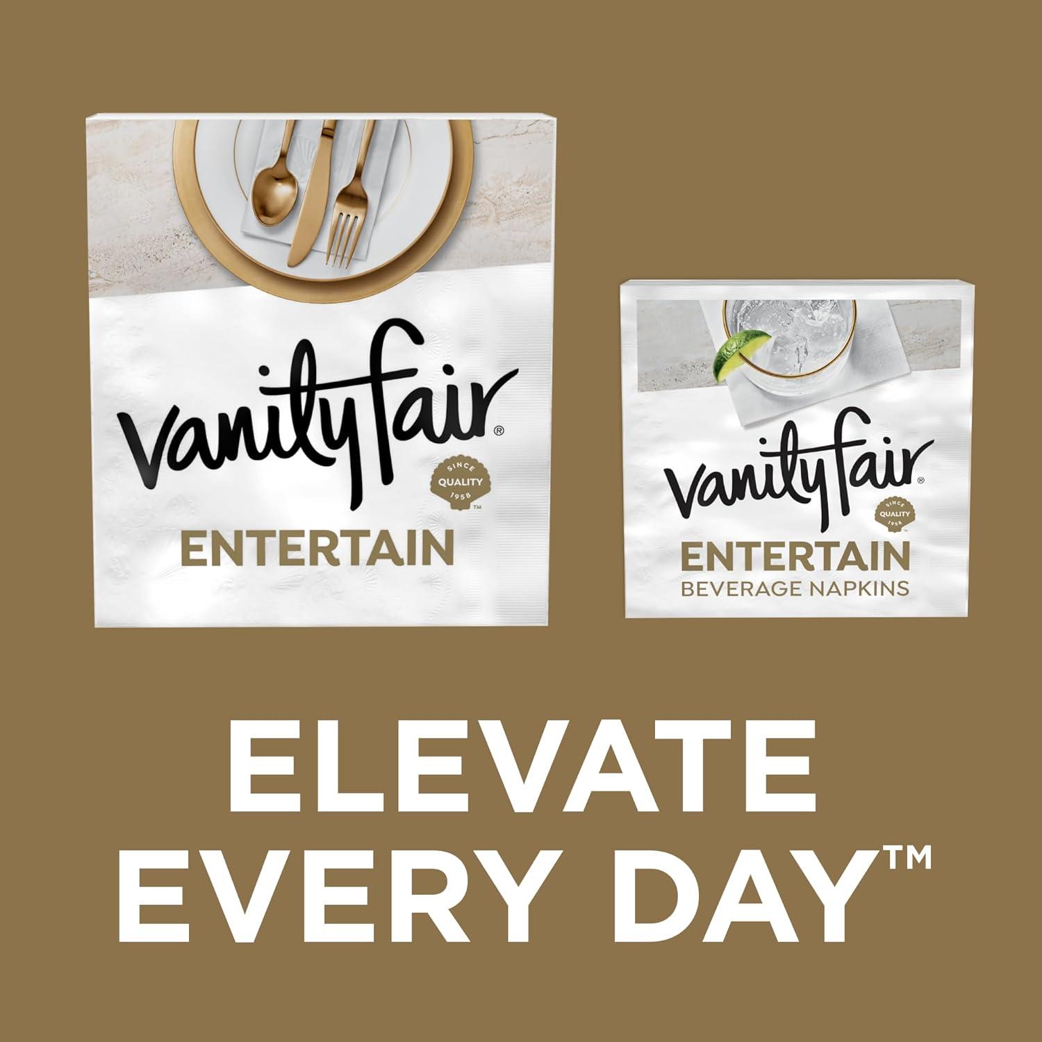 image:imageVanity Fair Entertain Beverage Paper Napkins White 2Ply 40 Count 49 x 49 Disposable Napkins for Entertaining40 Count Pack of 1