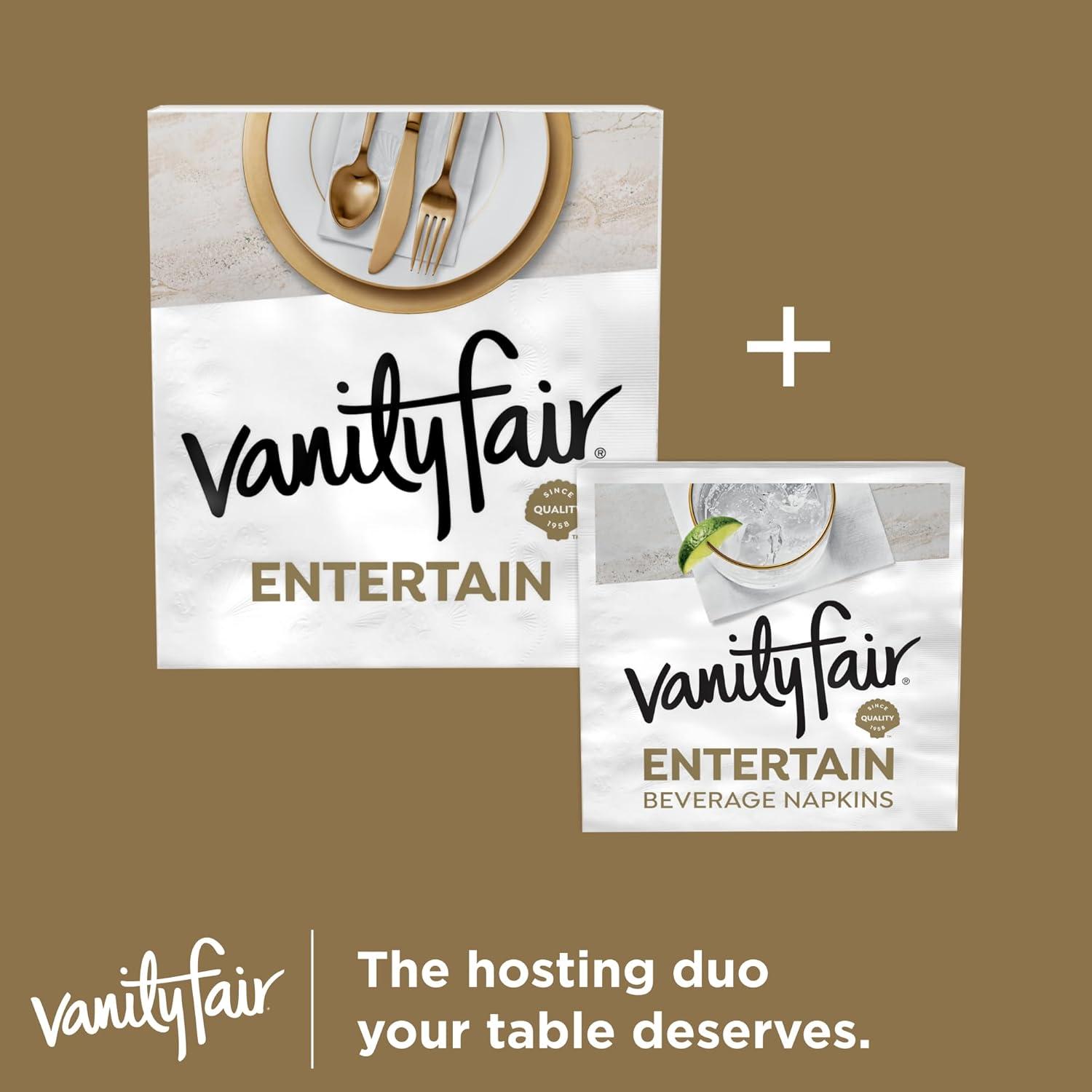 image:imageVanity Fair Entertain Beverage Paper Napkins White 2Ply 40 Count 49 x 49 Disposable Napkins for Entertaining40 Count Pack of 12
