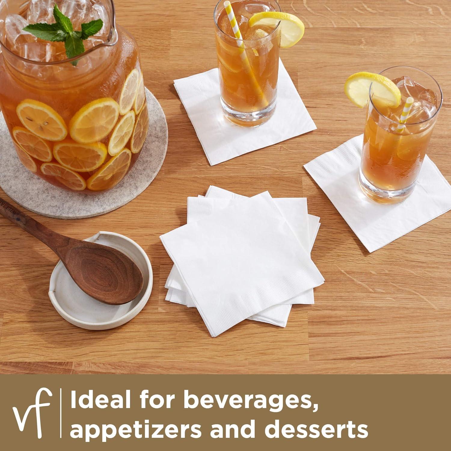 image:imageVanity Fair Entertain Beverage Paper Napkins White 2Ply 40 Count 49 x 49 Disposable Napkins for Entertaining40 Count Pack of 12