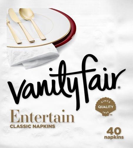 image:imageVanity Fair Entertain Paper Napkins 40 Count Pack of 8 Disposable Napkins Made For Entertaining And Events40 Count Pack of 4