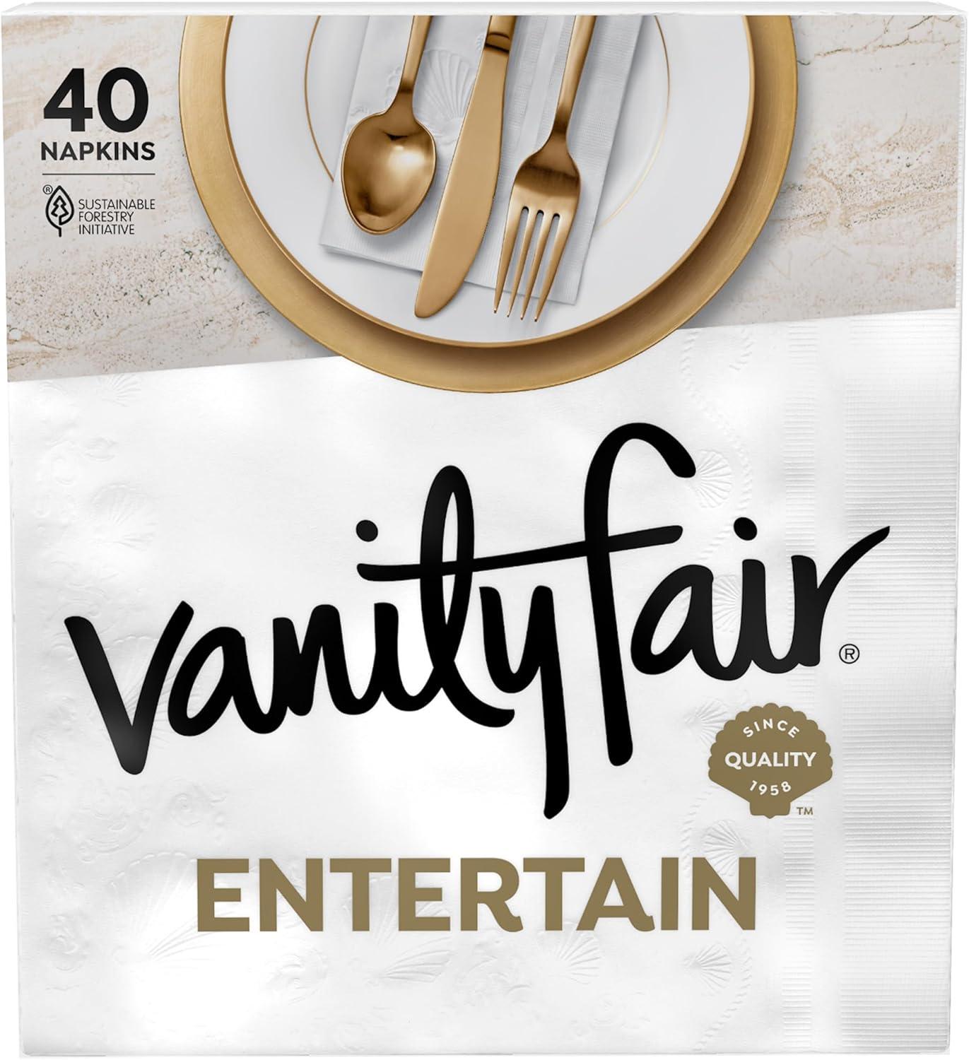 image:imageVanity Fair Entertain Paper Napkins 40 Count Pack of 8 Disposable Napkins Made For Entertaining And Events40 Count Pack of 8