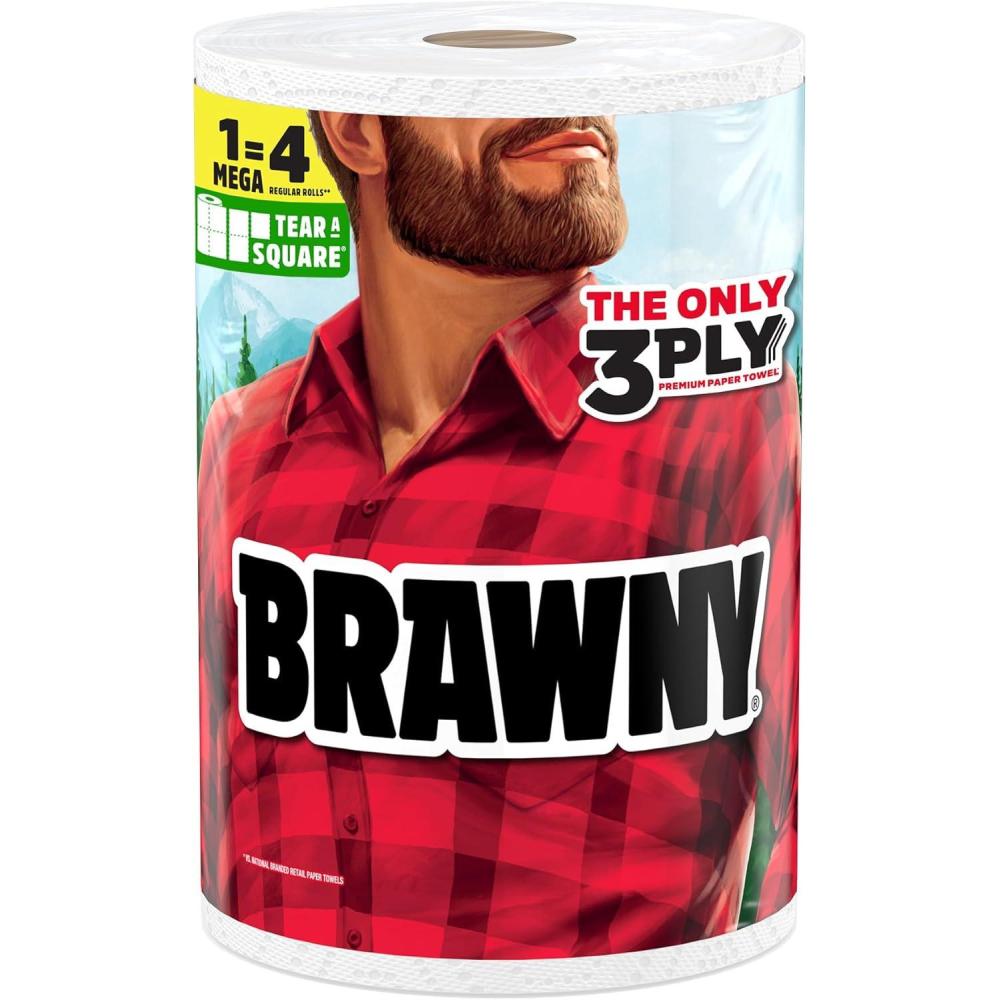 image:imageBrawny TearASquare 3Ply Paper Towels 12 XL Family Rolls  30 Regular Rolls Strong Absorbent and Durable with 3 Sheet Sizes Quarter Half Full1 Mega Roll