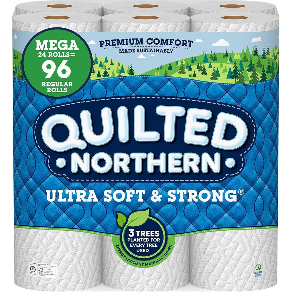 image:imageQuilted Northern Ultra Soft amp Strong Toilet Paper 18 Mega Rolls  72 Regular Rolls 5X Stronger Premium Soft Toilet Tissue328 sheet Pack of 24