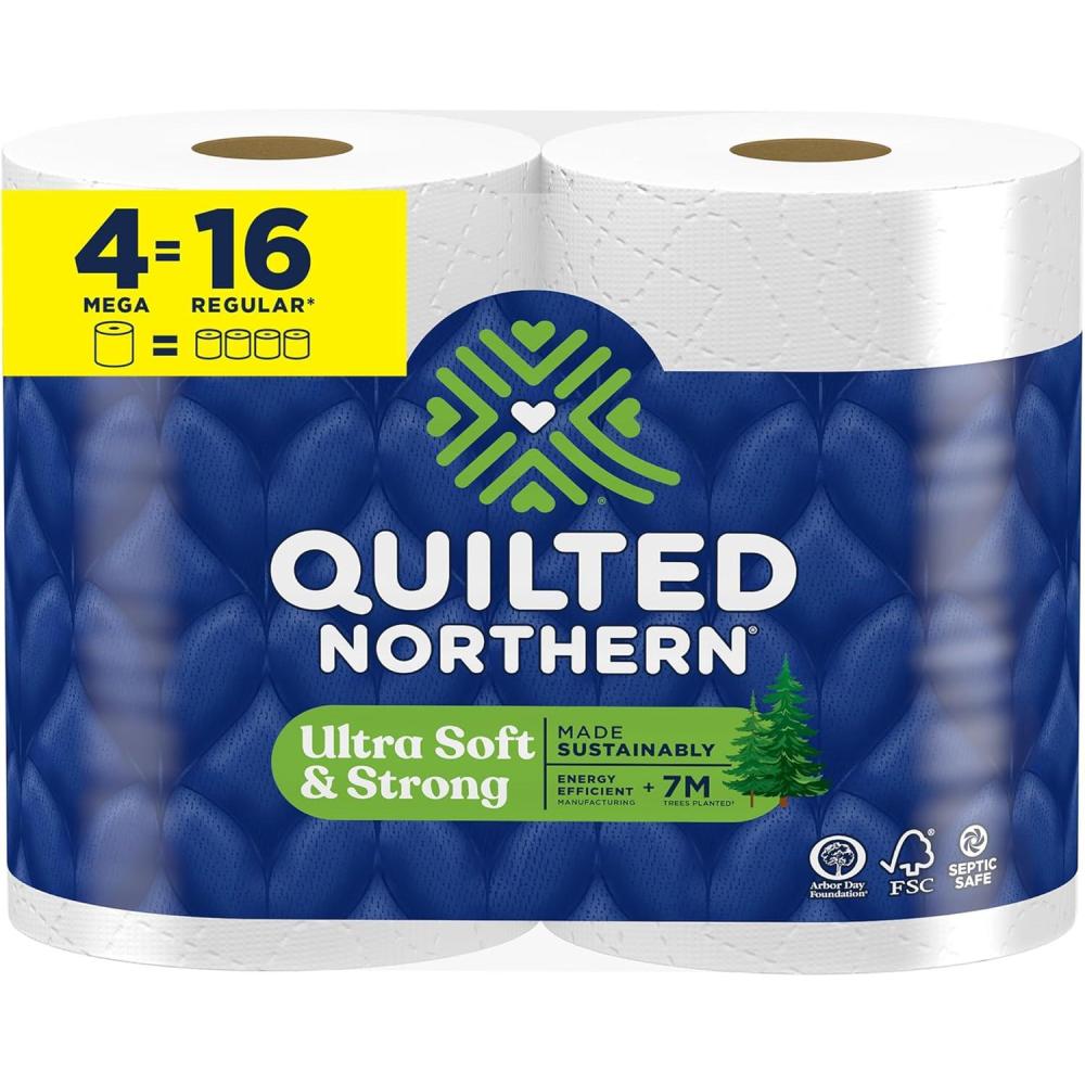 image:imageQuilted Northern Ultra Soft amp Strong Toilet Paper 18 Mega Rolls 72 Regular Rolls 5X Stronger Premium Soft Toilet Tissue4 Count Pack of 1