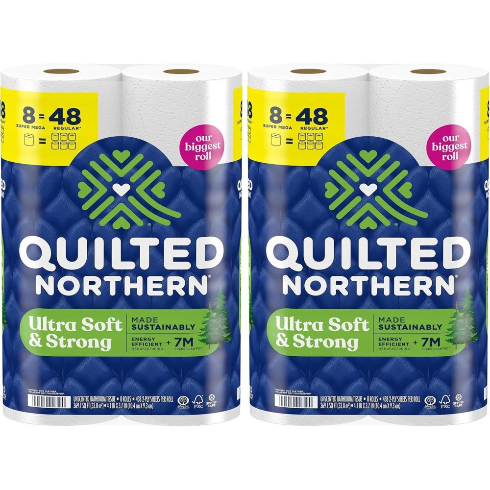 image:imageQuilted Northern Ultra Soft amp Strong Toilet Paper 18 Mega Rolls  72 Regular Rolls 5X Stronger Premium Soft Toilet Tissue438 sheet Pack of 16