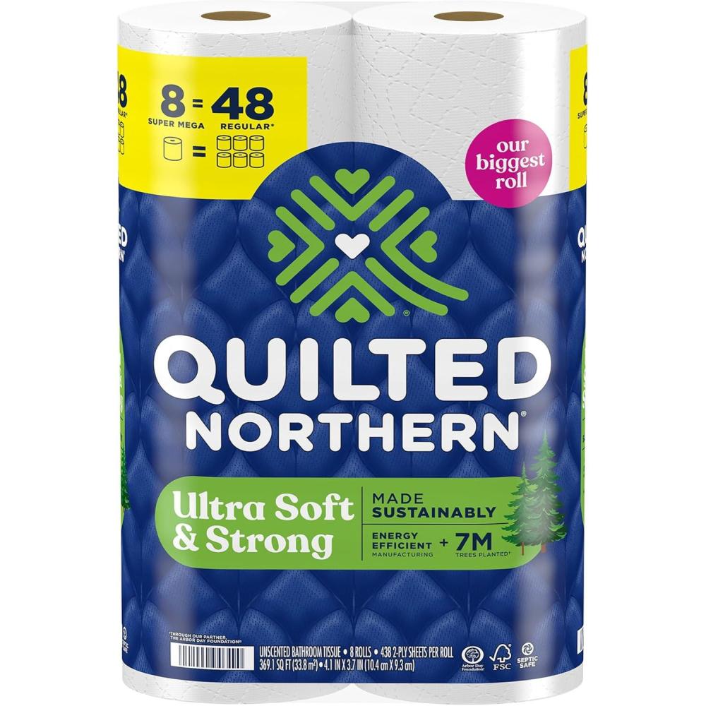 image:imageQuilted Northern Ultra Soft amp Strong Toilet Paper 18 Mega Rolls  72 Regular Rolls 5X Stronger Premium Soft Toilet Tissue8 Rolls Pack of 1