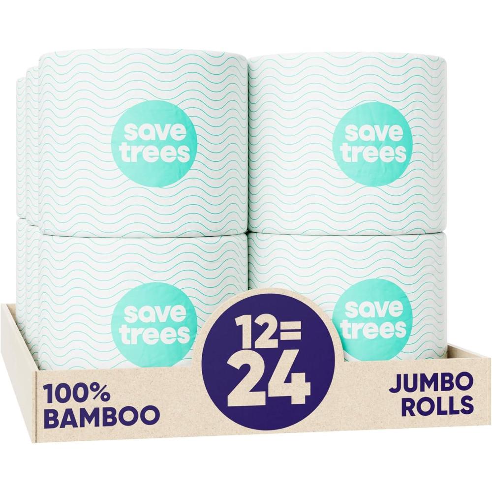 image:imageSave Trees Bamboo Toilet Paper 24 Rolls Of Septic Safe Organic Toilet Paper 3ply 300 Sheets Per Roll PFAs Free FSC Certified Plastic amp Chemical Free For Home Boat amp RV Use12