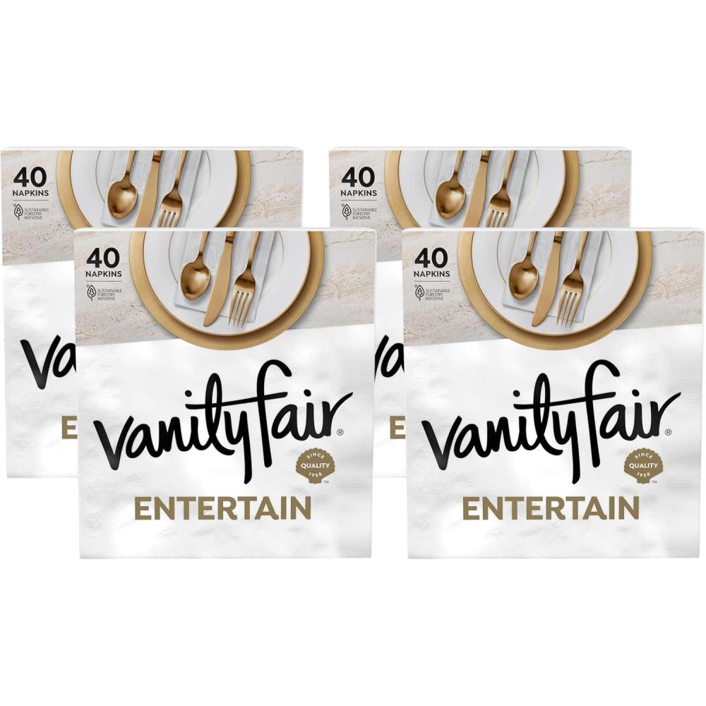 image:imageVanity Fair Entertain Paper Napkins 40 Count Pack of 8 Disposable Napkins Made For Entertaining And Events40 Count Pack of 4