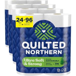 Quilted Northern Ultra Soft & Strong Toilet Paper, 18 Mega Rolls = 72 Regular Rolls, 5X Stronger*, Premium Soft Toilet Tissue(295 Count (Pack of 24))