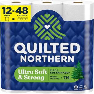 Quilted Northern Ultra Soft & Strong Toilet Paper, 18 Mega Rolls = 72 Regular Rolls, 5X Stronger*, Premium Soft Toilet Tissue(295 sheet (Pack of 12))