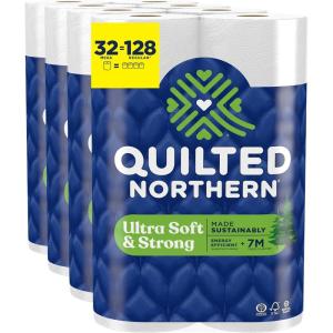 Quilted Northern Ultra Soft & Strong Toilet Paper, 18 Mega Rolls = 72 Regular Rolls, 5X Stronger*, Premium Soft Toilet Tissue(32 Rolls (Pack of 1))