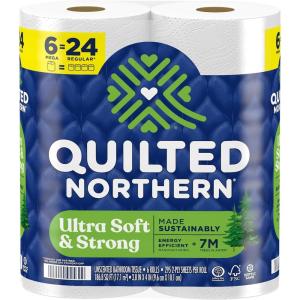 Quilted Northern Ultra Soft & Strong Toilet Paper, 18 Mega Rolls = 72 Regular Rolls, 5X Stronger*, Premium Soft Toilet Tissue(6 Rolls (Pack of 1))